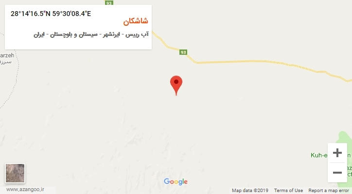روستای شاشکان بر روی نقشه