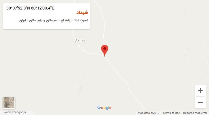 روستای شهداد بر روی نقشه
