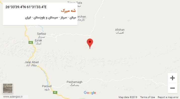 روستای شه میرک بر روی نقشه