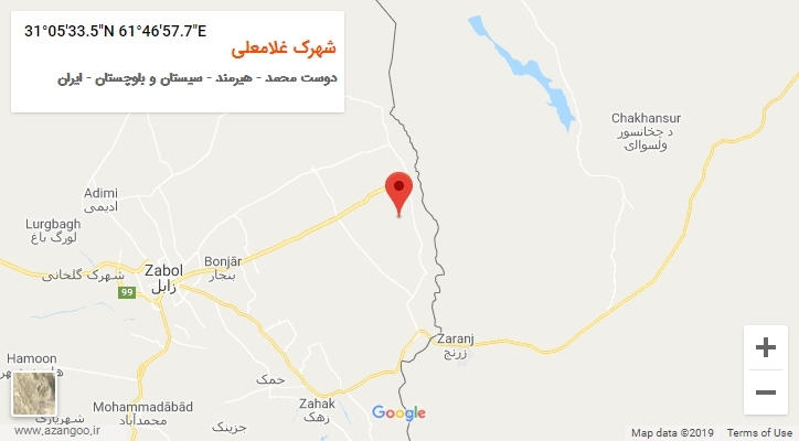 روستای شهرک غلامعلی بر روی نقشه
