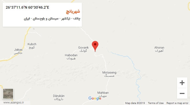 روستای شهریانچ بر روی نقشه