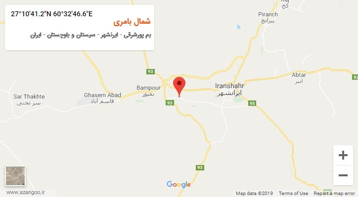 روستای شمال بامری بر روی نقشه