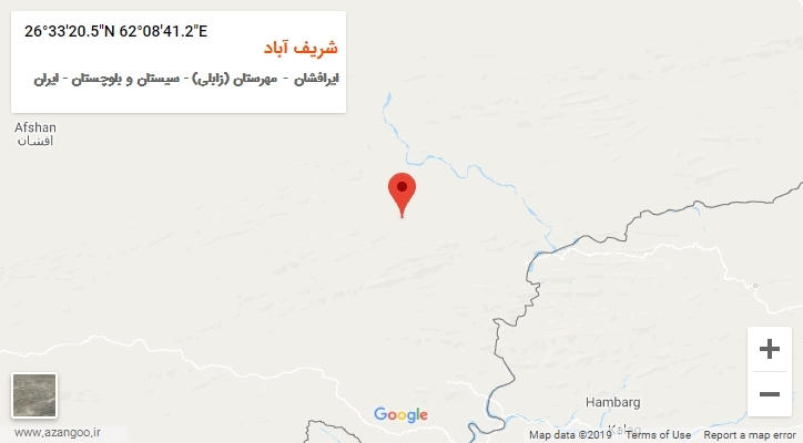 روستای شریف آباد بر روی نقشه