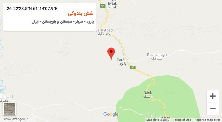 روستای شش بندوکی بر روی نقشه