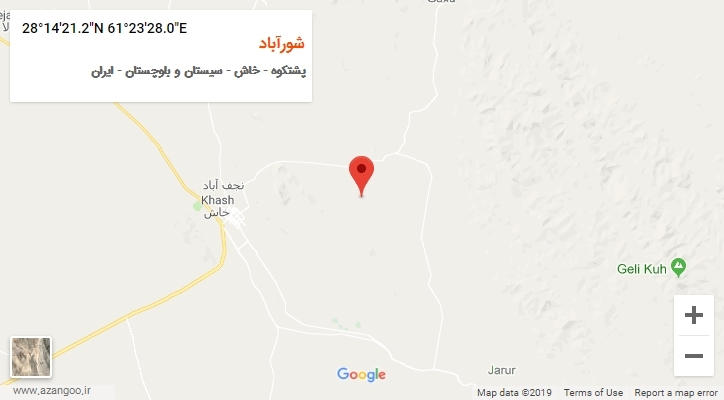 روستای شورآباد بر روی نقشه