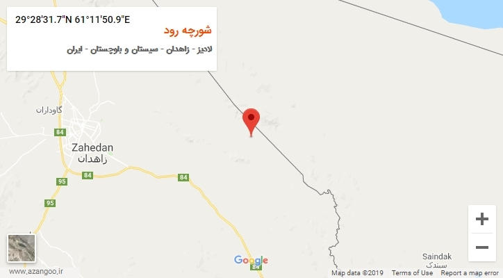 روستای شورچه رود بر روی نقشه