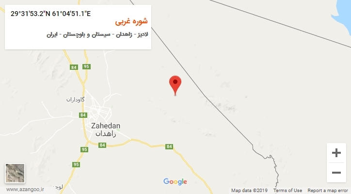 روستای شوره غربی بر روی نقشه