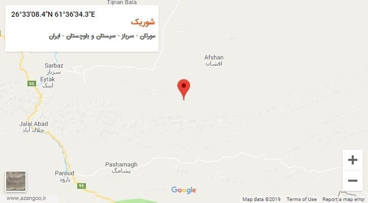 روستای شوریک بر روی نقشه