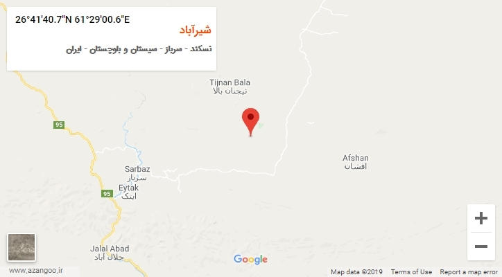 روستای شیرآباد بر روی نقشه