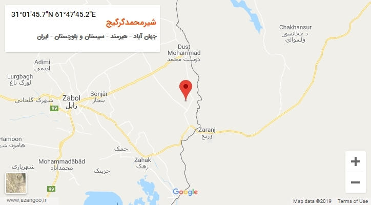 روستای شیرمحمدگرگیج بر روی نقشه