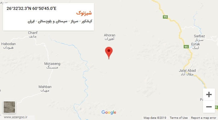 روستای شیزنوک بر روی نقشه