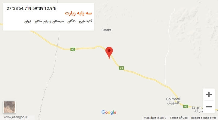 روستای سه پایه زیارت بر روی نقشه