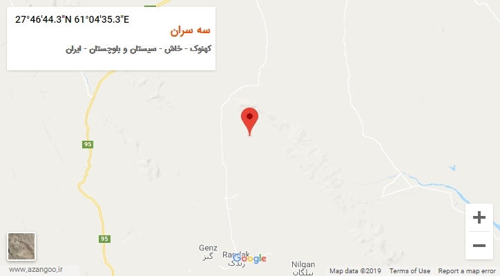 روستای سه سران بر روی نقشه