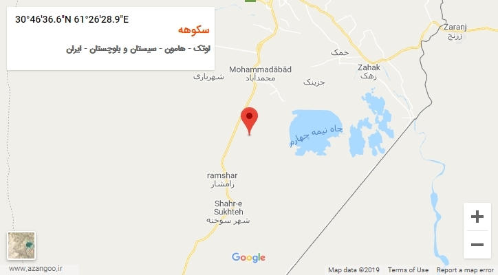 روستای سکوهه بر روی نقشه