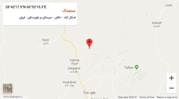 روستای سنجدک بر روی نقشه