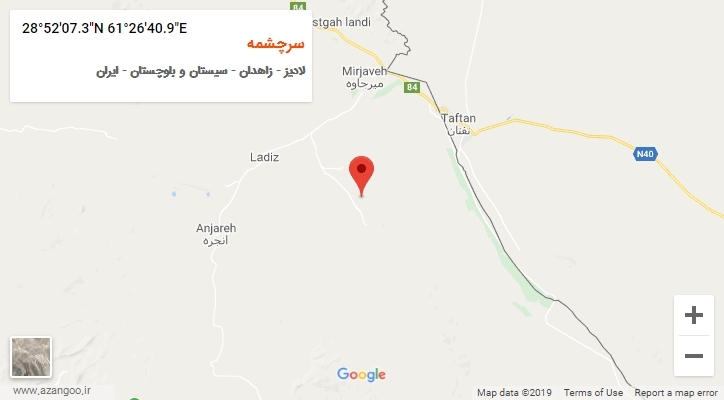 روستای سرچشمه بر روی نقشه