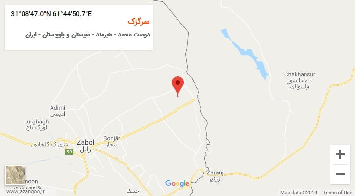 روستای سرگزک بر روی نقشه