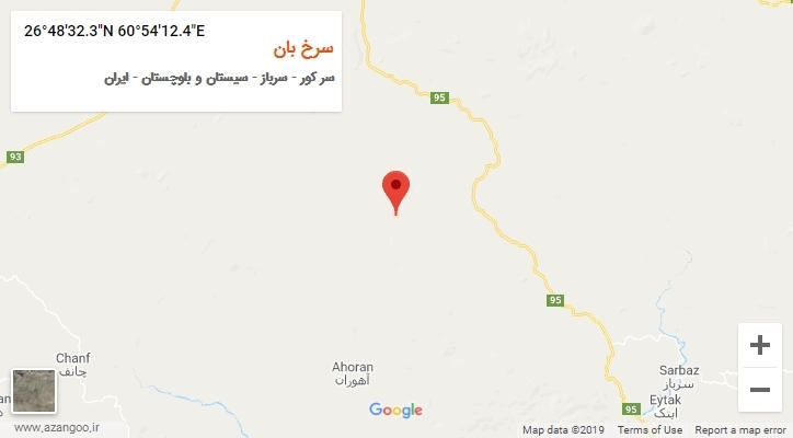 روستای سرخ بان بر روی نقشه
