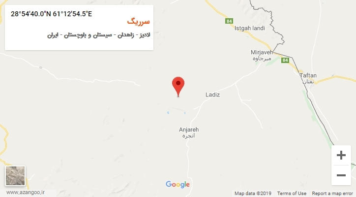 روستای سرریگ بر روی نقشه