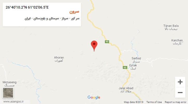 روستای سرون بر روی نقشه