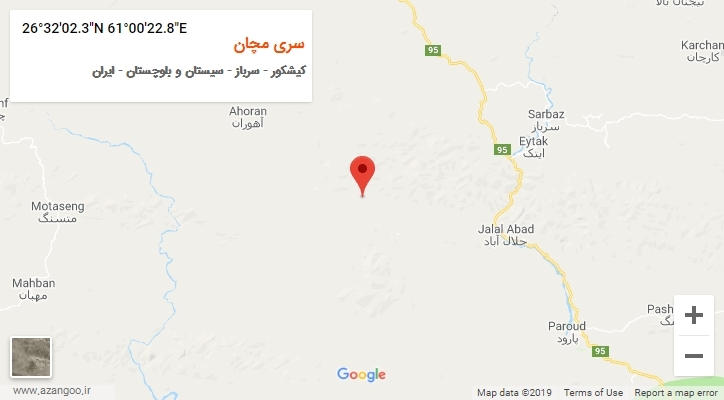 روستای سری مچان بر روی نقشه