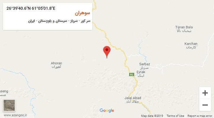 روستای سوهران بر روی نقشه