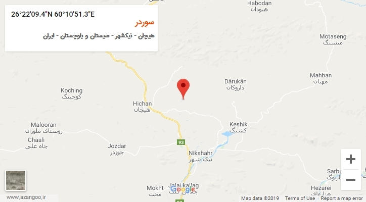 روستای سوردر بر روی نقشه