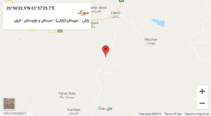روستای سورک بر روی نقشه