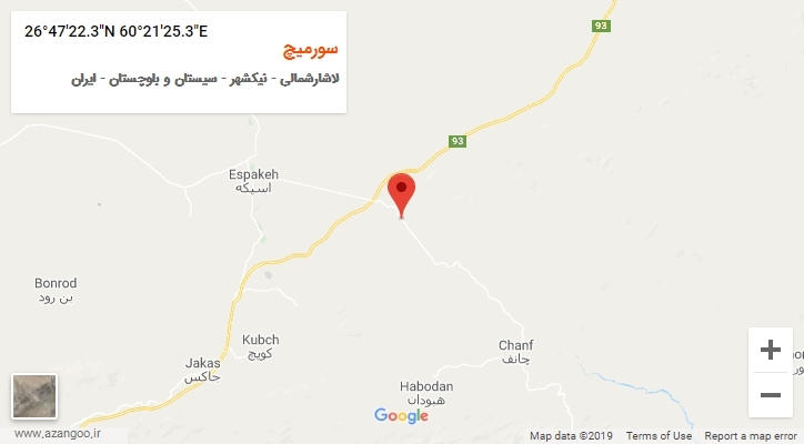 روستای سورمیچ بر روی نقشه