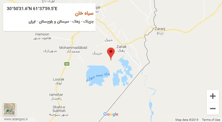 روستای سیاه خان بر روی نقشه