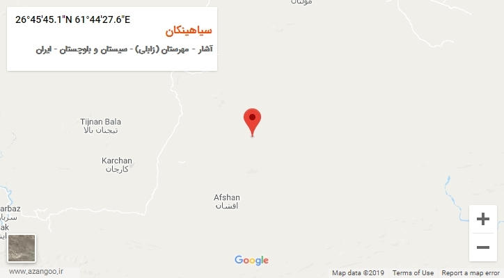 روستای سیاهینکان بر روی نقشه