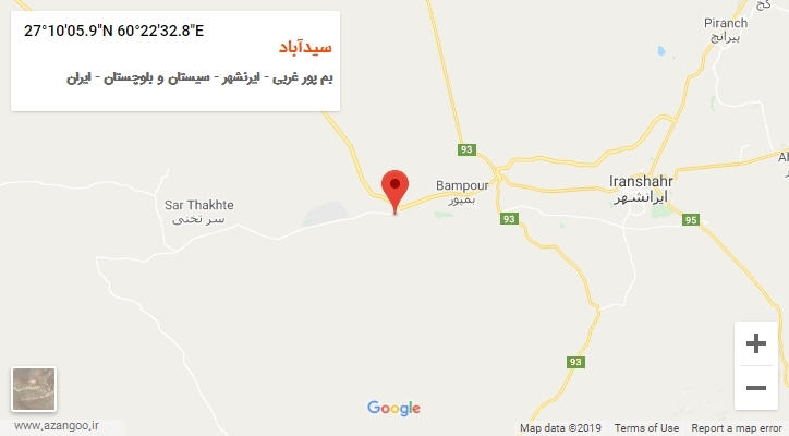 روستای سیدآباد بر روی نقشه