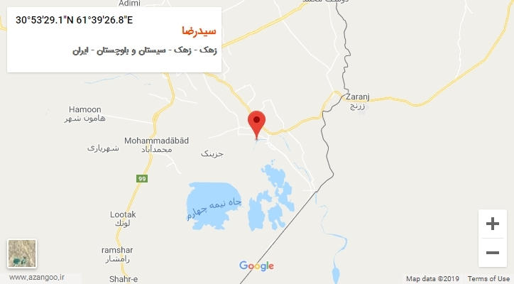 روستای سیدرضا بر روی نقشه