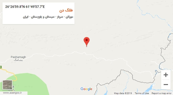 روستای طلگ دن بر روی نقشه