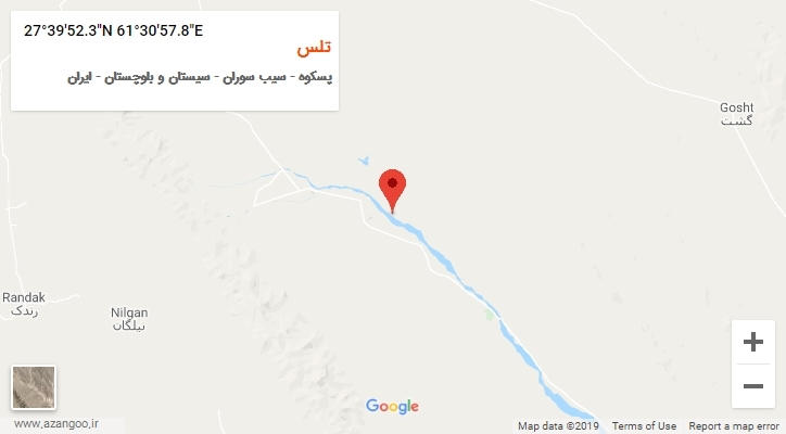 روستای تلس بر روی نقشه