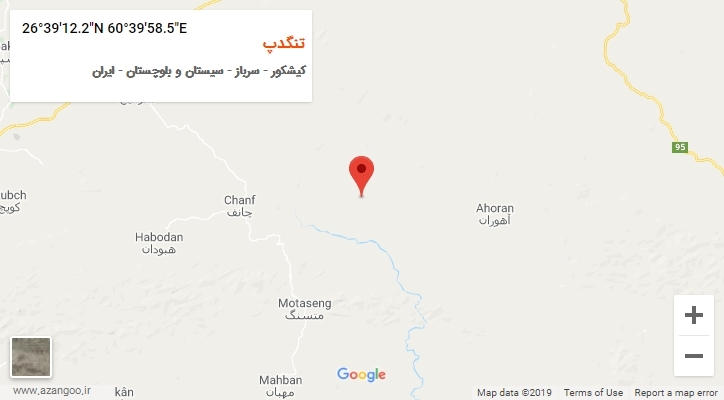 روستای تنگدپ بر روی نقشه