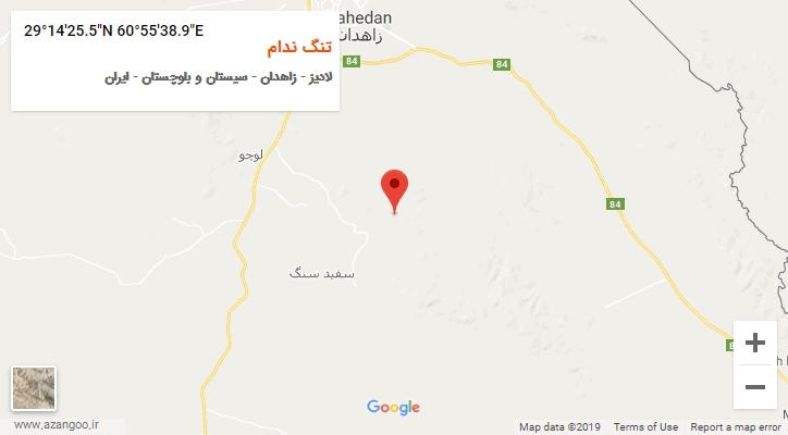 روستای تنگ ندام بر روی نقشه