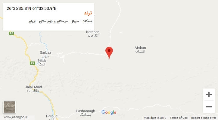 روستای ترند بر روی نقشه