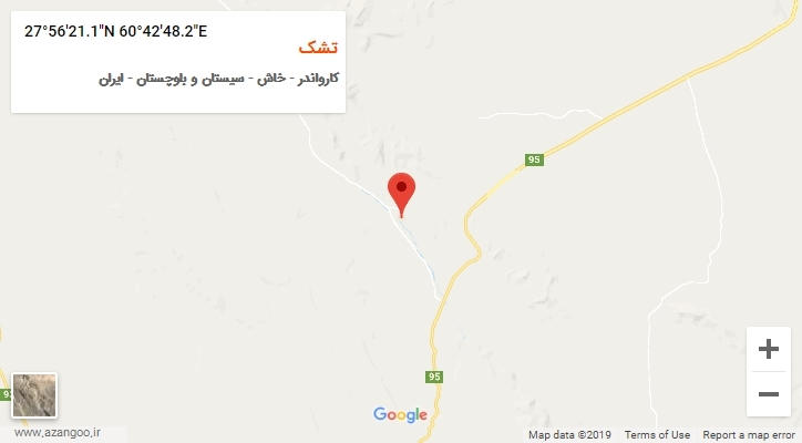 روستای تشک بر روی نقشه