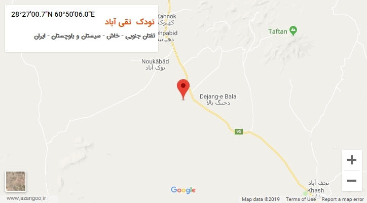 روستای تودک  تقی آباد بر روی نقشه