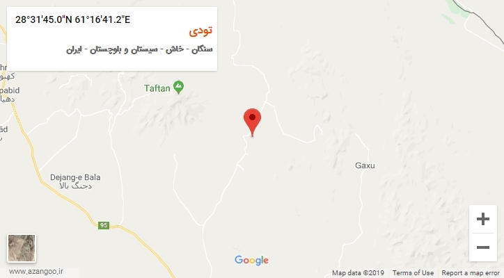 روستای تودی بر روی نقشه