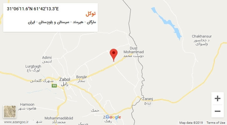 روستای توکل بر روی نقشه