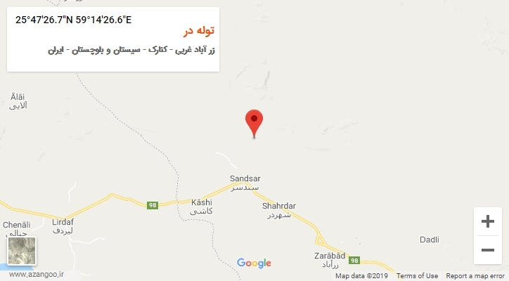 روستای توله در بر روی نقشه