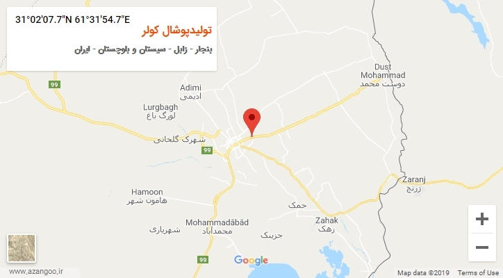 روستای تولیدپوشال کولر بر روی نقشه