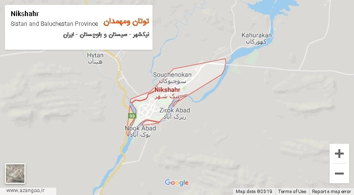 دهستان توتان ومهمدان بر روی نقشه