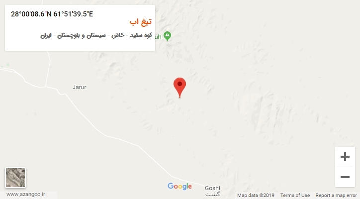 روستای تیغ اب بر روی نقشه