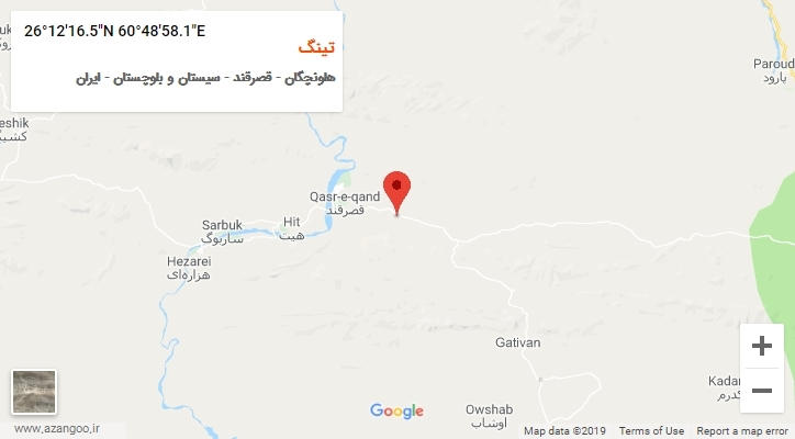 روستای تینگ بر روی نقشه