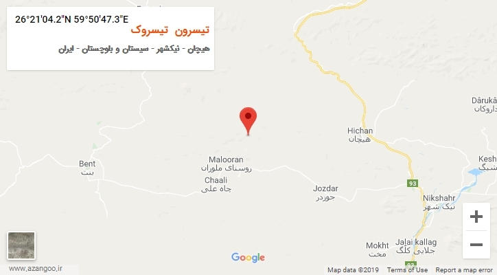روستای تیسرون  تیسروک بر روی نقشه