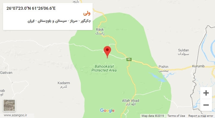 روستای ولی بر روی نقشه