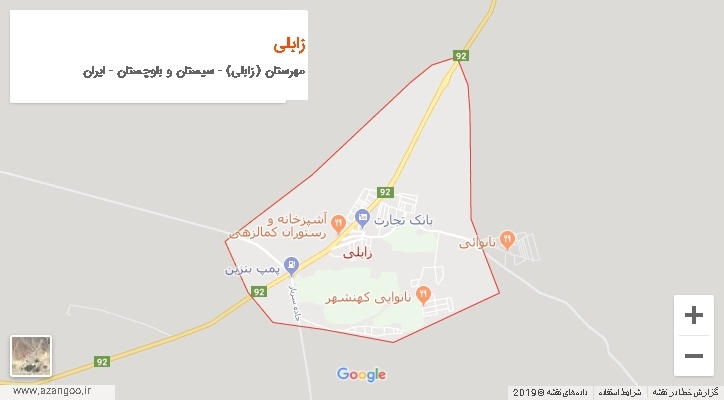 دهستان زابلی بر روی نقشه